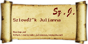 Szlovák Julianna névjegykártya