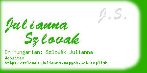julianna szlovak business card